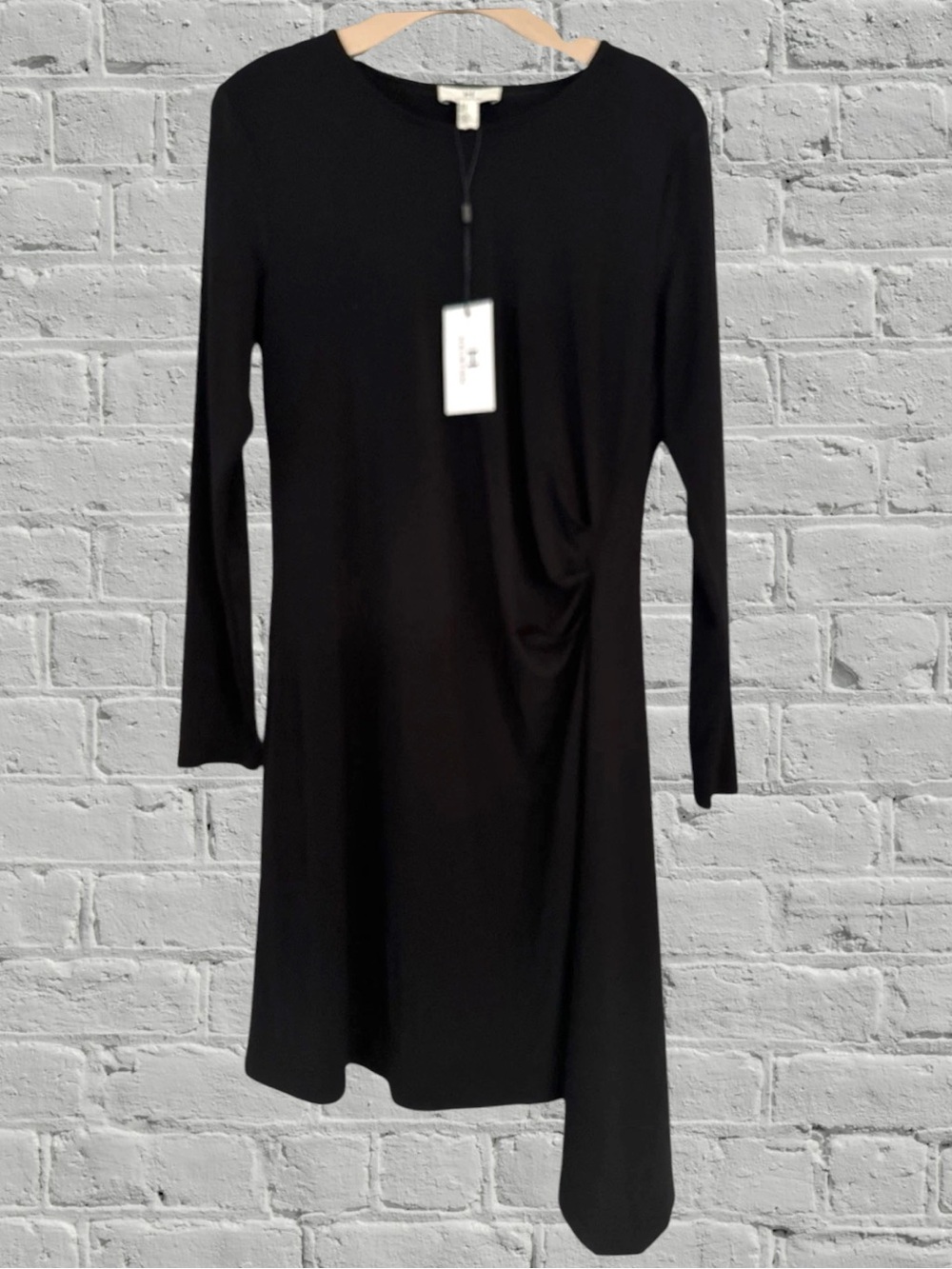NWT HALSTON BLACK MIDI DRESS MEDIUM